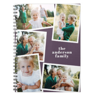 Caderno Espiral Na moda púrpura de multifamilia elegante moderna