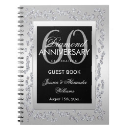 Caderno Espiral Na moda Silver Diamantes 60º Aniversário de Casame