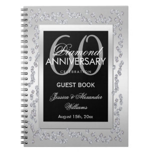 Caderno Espiral Na moda Silver Diamantes 60º Aniversário de Casame