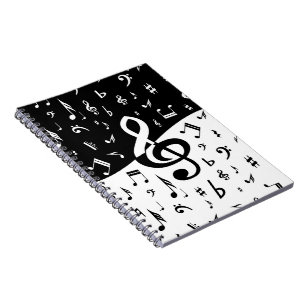 Caderno Espiral Na moda Tremor Wave Negra e Branca