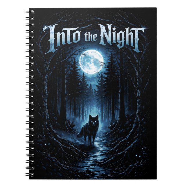 Caderno Espiral Na Noite — Floresta enluarada (Frente)