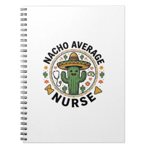 Caderno Espiral Nacho Average Nurse Cactus Fiesta Camisa Design_1