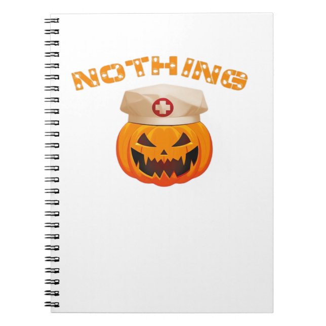 Caderno Espiral Nada Pode Assustar Uma Enfermeira, Halloween Spook (Frente)