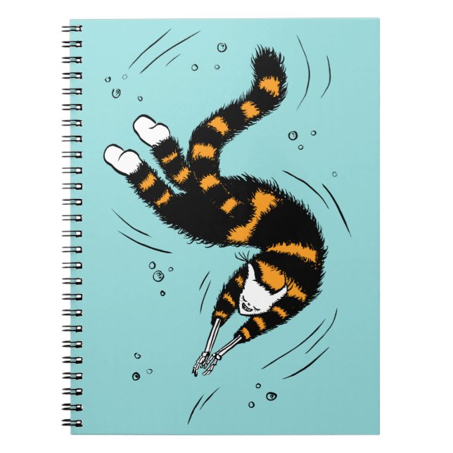 Caderno Espiral Nadação de Gótico de Pastel Esqueleto de Gato (Frente)