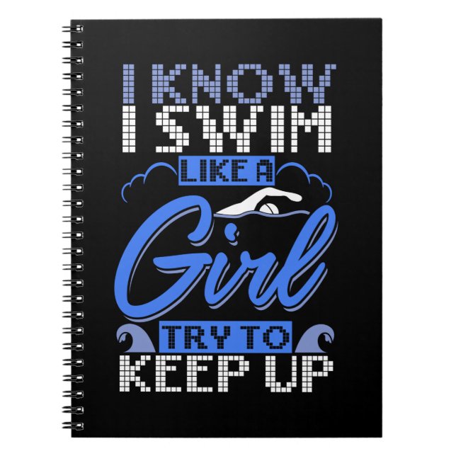 Caderno Espiral Nadador Nadador Natação Esporte Presente (Frente)