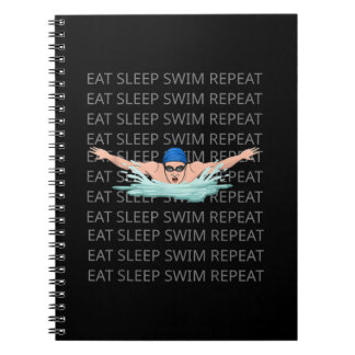 Caderno Espiral Nadador Natação Adora Engraçado Nadador Esporte