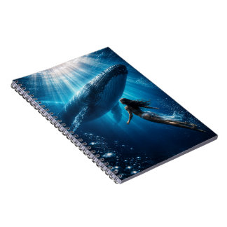 Caderno Espiral Nadando com um Gentil Gigante Oceânico