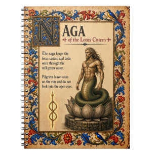 Caderno Espiral Naga, Arte de Bestiário Medieval
