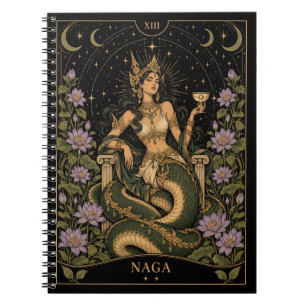 Caderno Espiral Naga, Arte do Tarot Estrelado