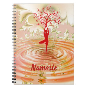 Caderno Espiral Namaste Citação Yoga Tree of Life Zen