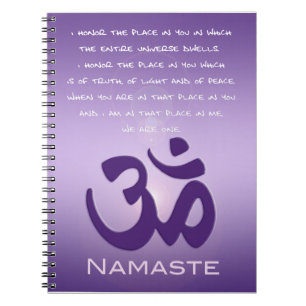 Caderno Espiral Namaste com símbolo Om