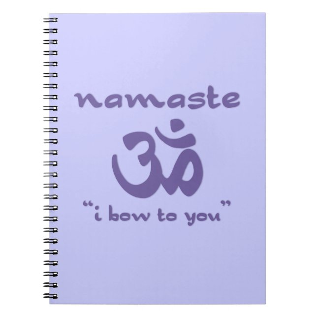 Caderno Espiral Namaste - Eu arco a você (em roxo) (Frente)