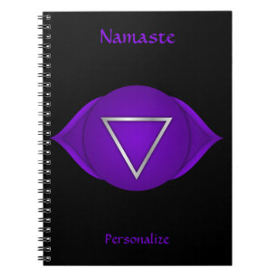 Caderno Espiral Namastê Indigo Terceiro Olho Chakra