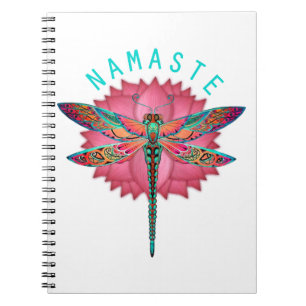 Caderno Espiral Namaste Lotus Dragonfly Yoga