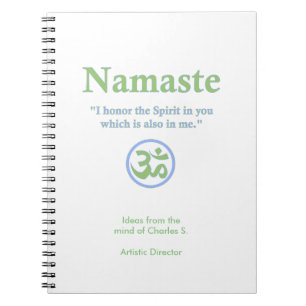 Caderno Espiral Namaste significado com símbolo Om