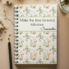 Caderno Espiral Name, Quote Watercolor Fine Art Florals