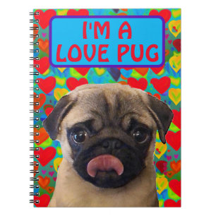 Caderno Espiral Namorados Adoram Cachorro Foto Pug
