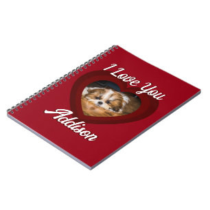 Caderno Espiral Namorados coração cão amor Fotografia personalizad