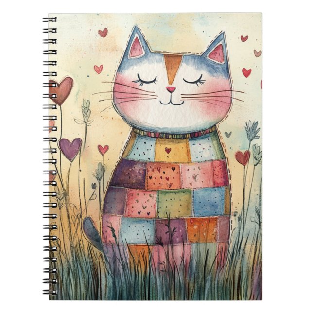 Caderno Espiral Namorados de Gato de Patches (Frente)