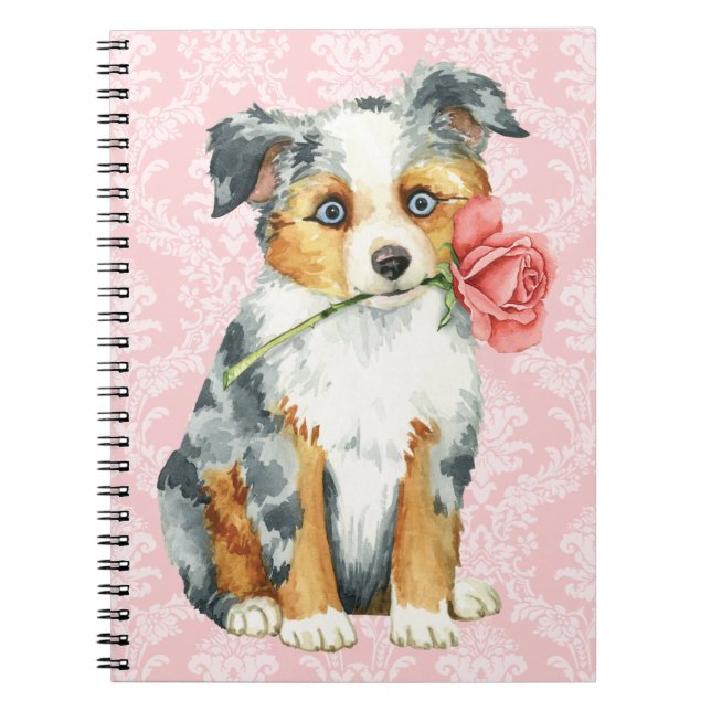 Caderno Espiral Namorados Rosa Mini American Shepherd (Frente)