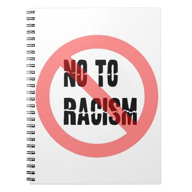 Caderno Espiral Não ao racismo | Slogan Anti-Racismo (Frente)