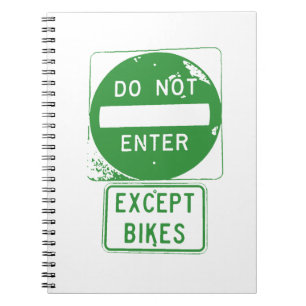 Caderno Espiral Não Entrar Exceto Bikes