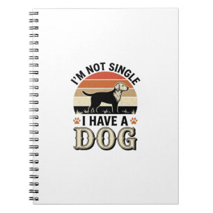 Caderno Espiral Não Estou Solteiro Tenho um Cachorro Camisa Vintag