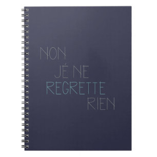 Caderno Espiral Não, Je Ne lamentou Rien - Não, não me arrependo d