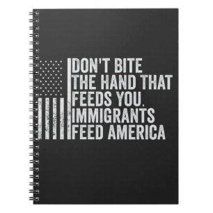 Caderno Espiral Não morda a mão que te alimenta americano