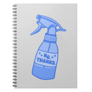 Caderno Espiral Não, Obrigado. Humor Sassy de Garrafa de Spray