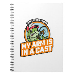 Caderno Espiral Não posso trabalhar hoje, meu braço está em uma na