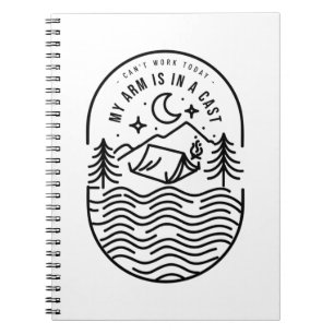 Caderno Espiral Não Posso Trabalhar Hoje Meu Braço Está Engessado