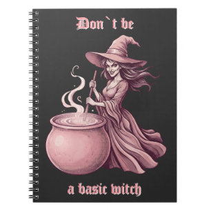 Caderno Espiral Não Seja Uma Bruxa Básica Potion Rosa Vintage Sass