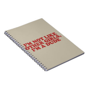 Caderno Espiral Não Sou Como Outras Garotas Sou um Cara Meme Retrô