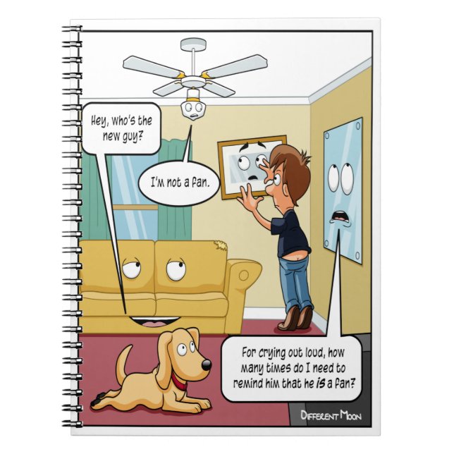 Caderno Espiral Não sou um notebook Fan Punny (Frente)