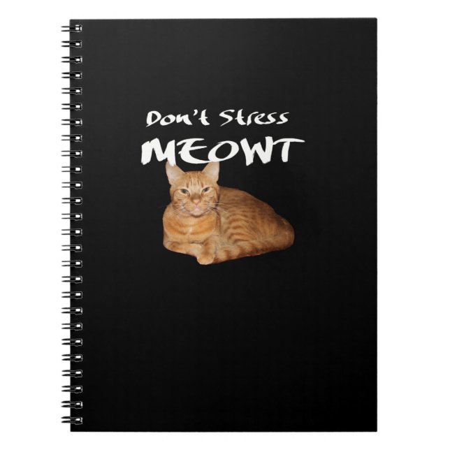 Caderno Espiral Não Stress Meowt - O Gato Laranja me estressa (Frente)