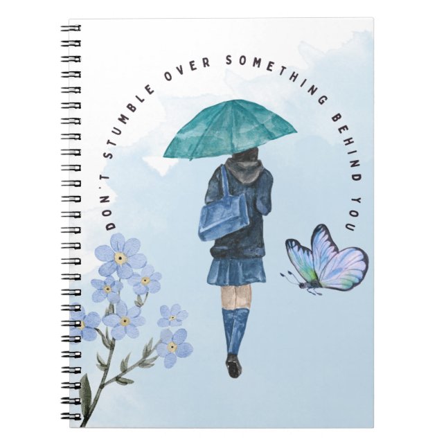 Caderno Espiral Não tropece em algo atrás de você (Frente)