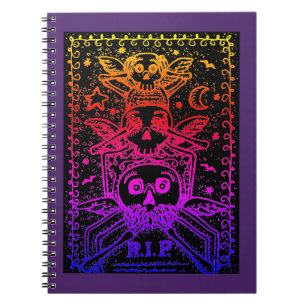 CADERNO ESPIRAL NÃO VEJA NENHUMA ESQUELETÃO DE CEMITÉRIO DE MAU TO