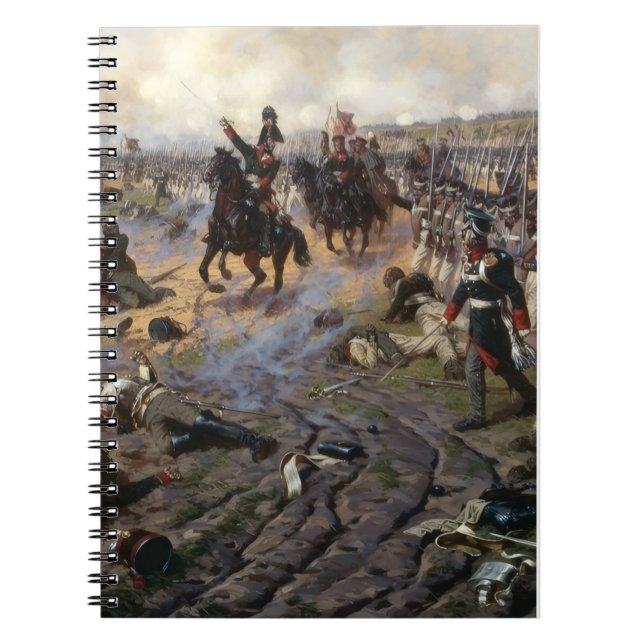 Caderno Espiral Napoleonic Wars Painting French troops advancing (Frente)