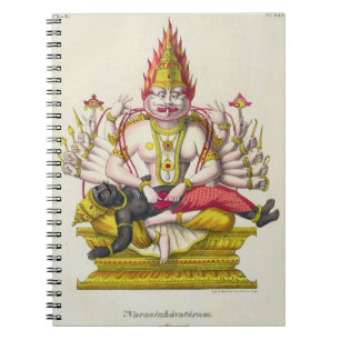 Caderno Espiral Narasimha, gravado por de Marlet (litho da cor)