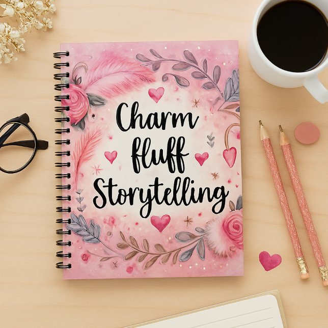 Caderno Espiral Narrativa Rosa Charm Fluff Girly Writer (Criador carregado)