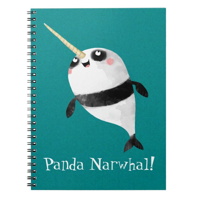 Caderno Espiral Narwhal e panda em um (Frente)