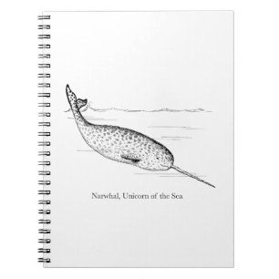 Caderno Espiral Narwhale Unicórnio do Mar