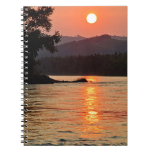 Caderno Espiral Nascer do sol deslumbrante sobre a foto do rio Kat