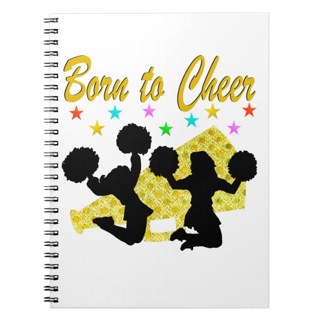 Caderno Espiral NASCER Dourado PARA O CHEERLEADER MEGAPHONE CHEER (Frente)