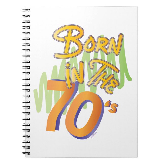 Caderno Espiral Nascer nos anos 70, velhice LegalDiversão (Frente)