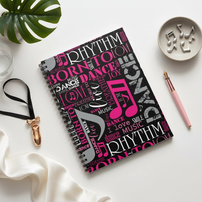 Caderno Espiral Nascido para Dançar Pink ID277 (Criador carregado)