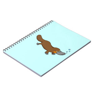 Caderno Espiral Natação bonito platypus pato-faturado