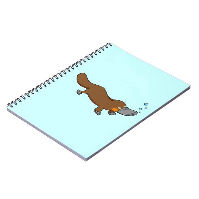 Caderno Espiral Natação bonito platypus pato-faturado (Left Side)
