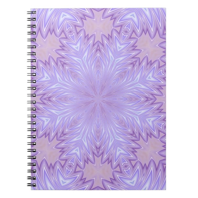 Caderno Espiral Natal Abstrato em Seda Lilás (Frente)